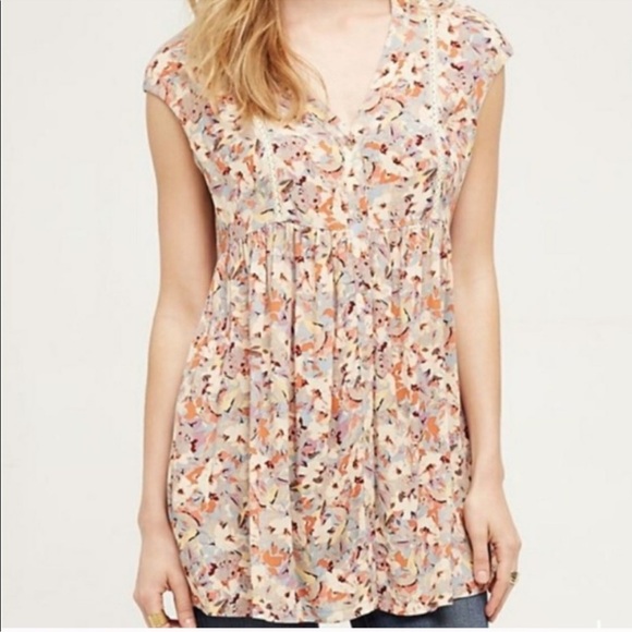 Anthropologie Tops - Anthro VANESSA VIRGINIA Asheville floral tunic